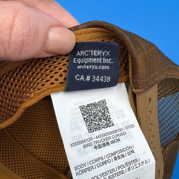 Arc'Teryx Bird Trucker Curved Brim Hat Cap Tan Mesh Adjustable One Size - Picture 8 of 9
